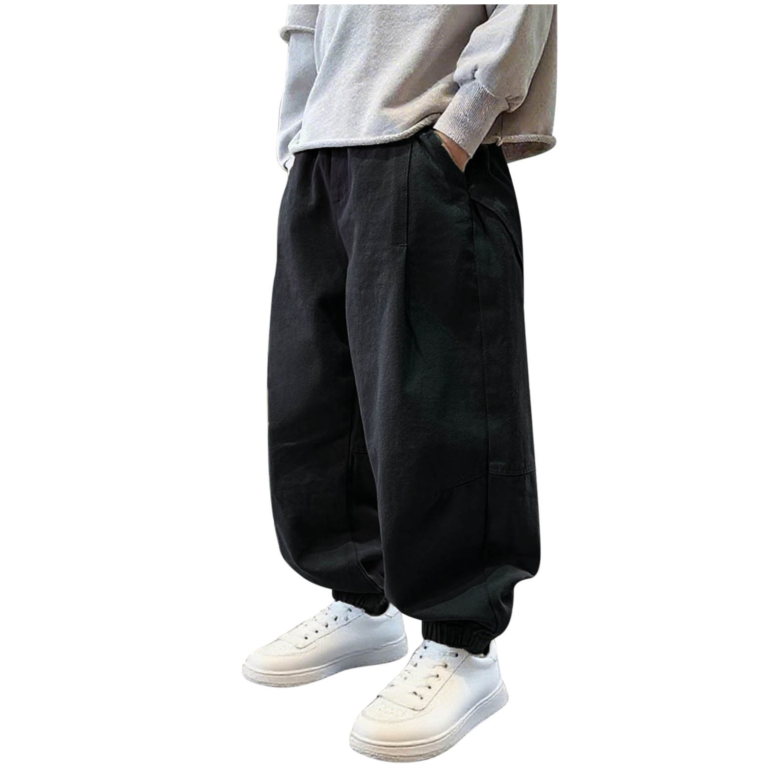 Babcutegg Kids Boys Cargo Pants Side Pockets High Waist Full Length Babcutegg Kids Boys Cargo Pants Side Pockets High Waist Full Length