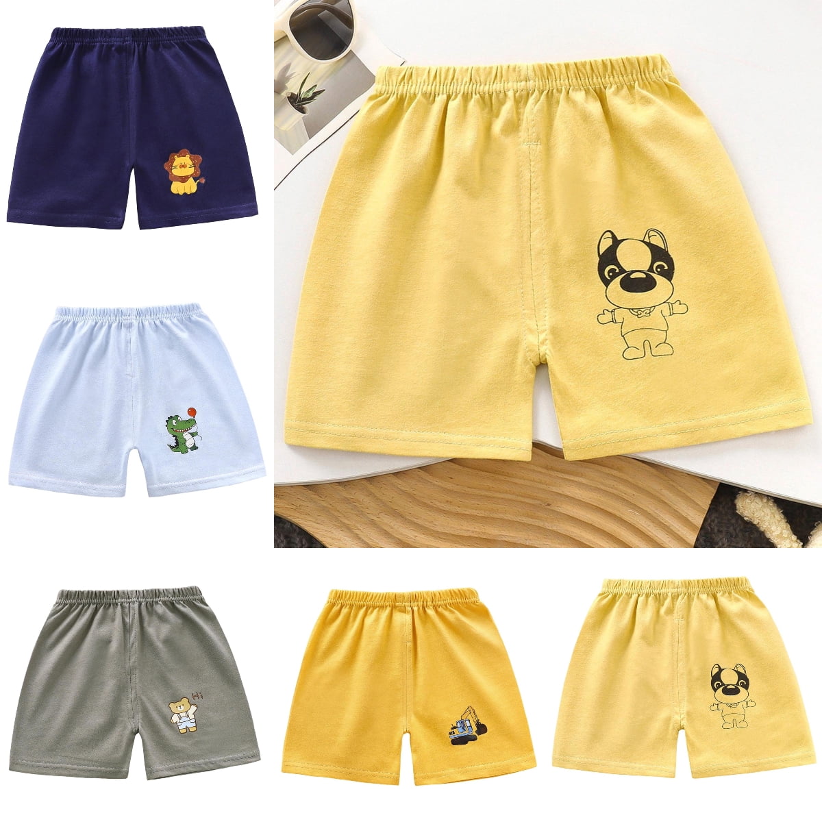 Babcutegg Kids' Cotton Shorts with Elastic Waist Breathable Summer ...