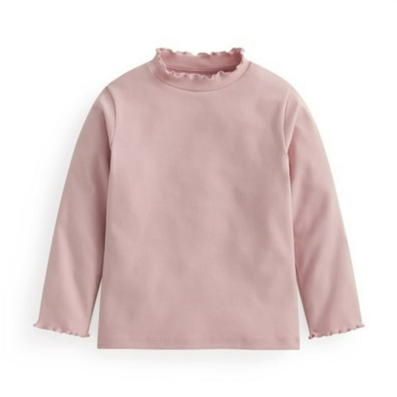 Babcutegg Kids Girls Blouses Soild Color High Collar Regular Fit Outfit for Girls Pink Size 5