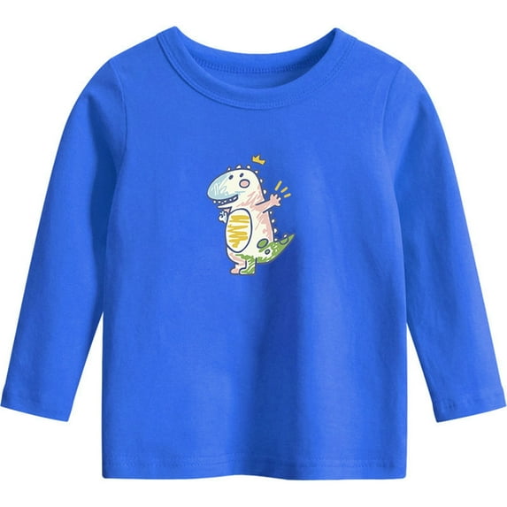 Babcutegg Kids Girls Blouses Soild Color Warm Crew Neck Clothes for Girls Blue Size 9