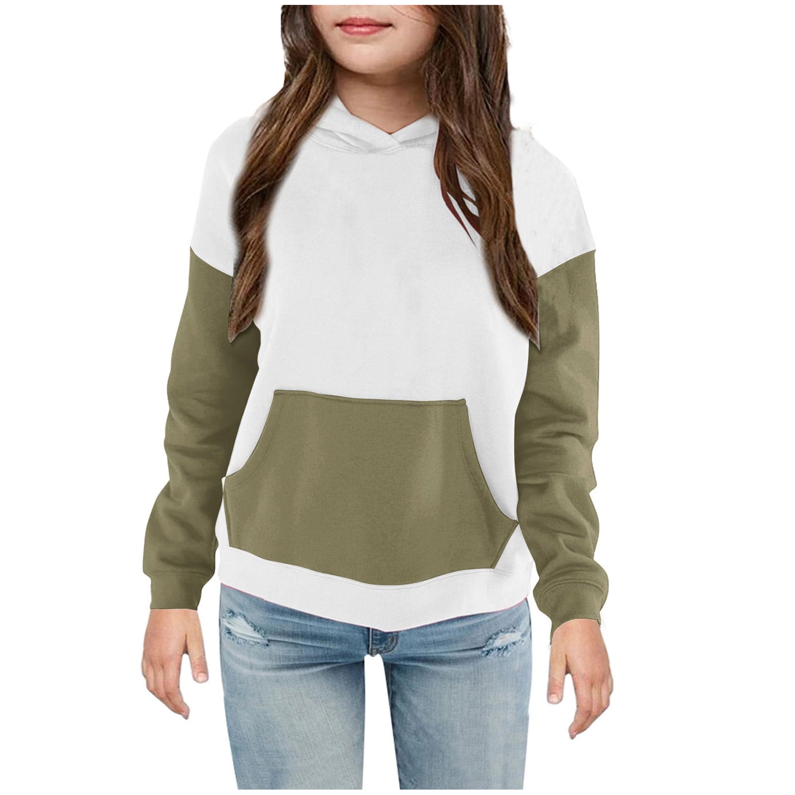 Girls Regular Dark Green Embroidered Casual Sweatshirt main image 1