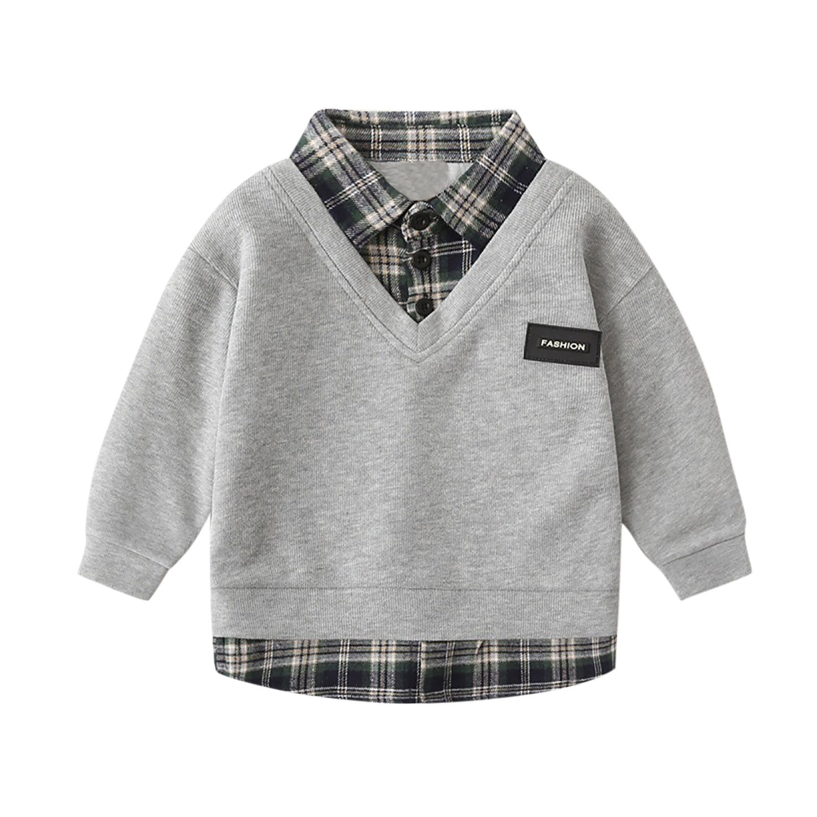 Kids Girls' Sweater Plaid School Long Sleeve Crewneck Active 4-13 Years Fall Wine main image 1