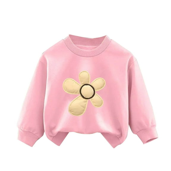Babcutegg Kids Girls Sweatshirts Regular Fit Pullover Crew Neck Fall and Winter Outfit for Girls Pink Size 7