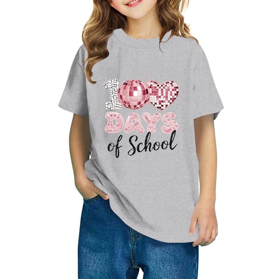 Babcutegg Kids Short T-Shirts for Girls Boys Short Tops Sleeve Fashionable Cotton Pullover Gray Size 7 Years
