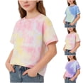 thumbnail image 1 of Babcutegg Kids Tie-Dye Short Sleeve T-Shirt – Casual Summer Cotton Top with Round Neck, Breathable Lightweight Outerwear for Everyday Wear Blue Size 3-4, 1 of 6