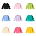 thumbnail image 1 of Babcutegg Kids Undershirts Crew Neck Soild Color Pullover Long Sleeve Regular Fit Spring and Fall Clothes for Kids Green Size 7-8, 1 of 6