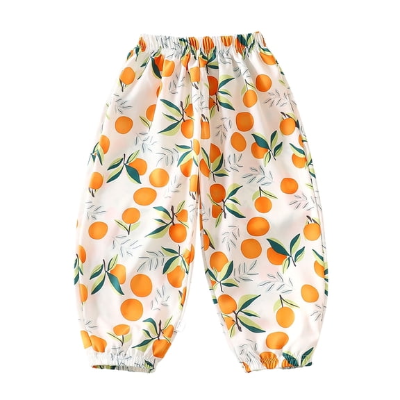 Babcutegg Long Pants for Toddler Girls Elastic Waist High Waist Relaxed Fit Outwear for Girls Multicolor