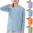 thumbnail image 1 of Babcutegg Long Sleeve Breathable Cotton T-Shirt for Kids – Unisex Casual Base Layer Top for Sports, Everyday Wear, and Layering Orange Size 14-15, 1 of 10