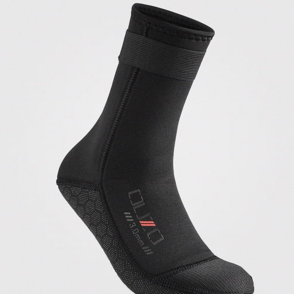 Babcutegg Men's 3mm Seamless Neoprene Wetsuit Socks Anti-Slip Thermal Mid Calf Socks Black Size M
