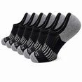thumbnail image 1 of Babcutegg Men's 6 Pack Low Cut Athletic Socks Cushioned Breathable Cotton Moisture Wicking Running Socks Black Size Free Size, 1 of 3