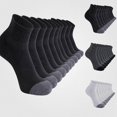 thumbnail image 1 of Babcutegg Men's Low Cut Athletic Socks 5-Pack Cushioned Running Breathable Cotton Sport Ankle Socks Black Size S, 1 of 3
