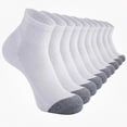 thumbnail image 1 of Babcutegg Men's Low Cut Athletic Socks 5-Pack Cushioned Running Breathable Cotton Sport Ankle Socks White Size S, 1 of 3