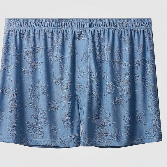 Babcutegg Mens Boxer Briefs Embossed Jacquard Seamless Zero Restriction Ice Silk Solid Color Underwear Size 4XL