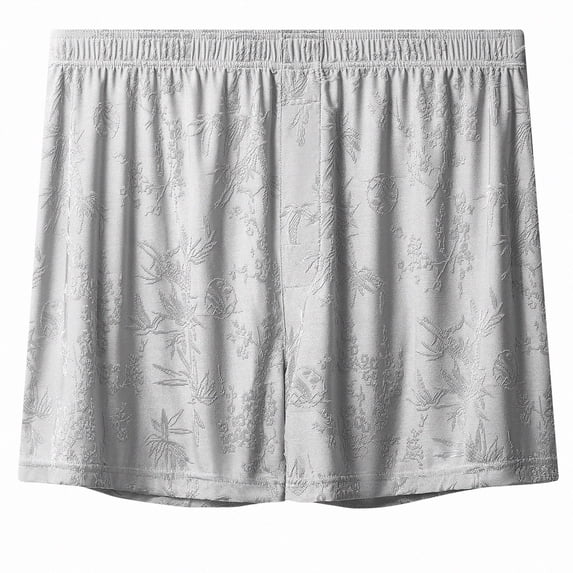 Babcutegg Mens Boxer Briefs Embossed Jacquard Seamless Zero Restriction Ice Silk Solid Color Underwear Size 4XL