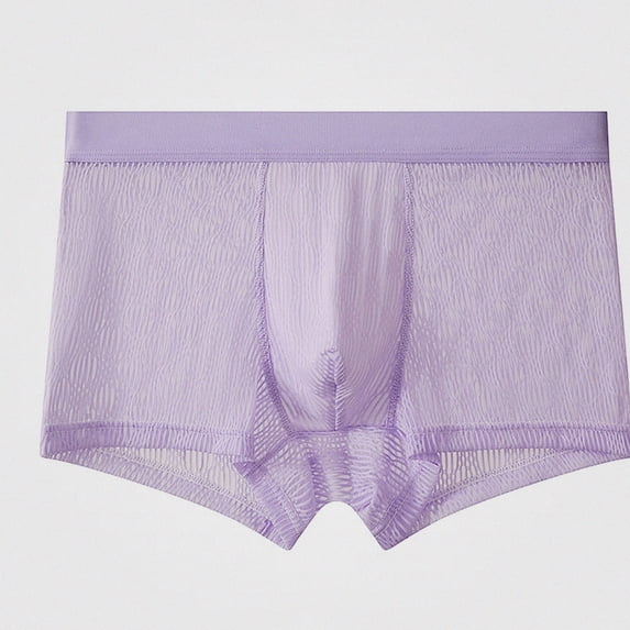 Babcutegg Mens Boxer Briefs Mesh Breathable Athletic Mid Rise Ice Silk Solid Color Underwear Size XL