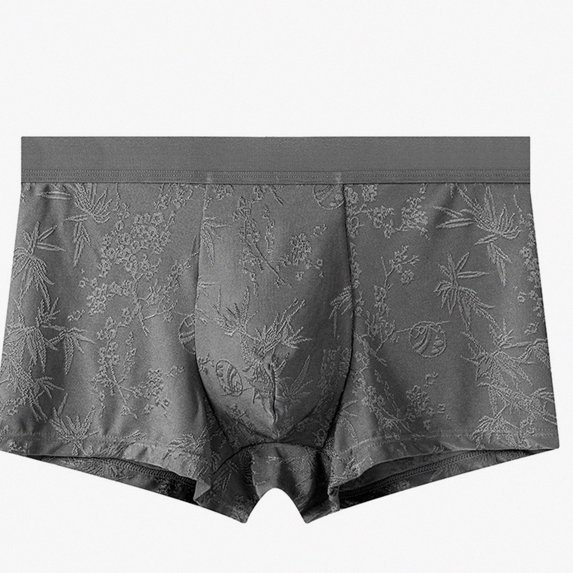 Babcutegg Mens Boxer Briefs Mesh Breathable Ice Silk Cooling Mid Rise Solid Color Underwear Size 2XL