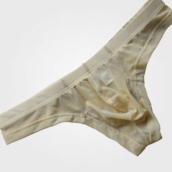 Babcutegg Mens Briefs Ice Silk Low Rise See Through Transparent Cooling Solid Color Underwear Size S