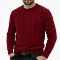 thumbnail image 1 of Babcutegg Mens Cable Knit Sweater Crew Neck Long Sleeve Pullover Thick Warm Casual Sweaters Size S, 1 of 6