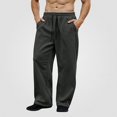 thumbnail image 1 of Babcutegg Mens Fleece Lined Wide Leg Sweatpants Drawstring Waist Loose Fit Casual Athletic Pants with Pockets Size 2XL, 1 of 6