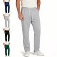 thumbnail image 1 of Babcutegg Mens Fleece-Linend Sweatpants with Pockets Drawstring Elastic Waist Fall Winter Casual Straight Pants Gray Size 2XL, 1 of 6