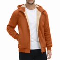 thumbnail image 1 of Babcutegg Mens Full Zip Fleece Hoodie Sherpa Lined Long Sleeve Warm Fall Winter Sweatshirt with Pockets Size XL, 1 of 9