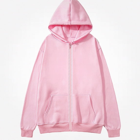 Babcutegg Mens Full Zip Hoodie Loose Fit Long Sleeve Casual Hooded Sweatshirt with Pockets Size M