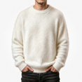 thumbnail image 1 of Babcutegg Mens Fuzzy Fleece Sweater Crew Neck Knit Long Sleeve Fall Winter Warm Casual Sweaters Size XL, 1 of 7