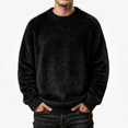 thumbnail image 1 of Babcutegg Mens Fuzzy Fleece Sweater Crew Neck Knit Long Sleeve Fall Winter Warm Casual Sweaters Size XL, 1 of 5