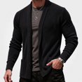 thumbnail image 1 of Babcutegg Mens Open Front Cardigan Sweater Shawl Collar Long Sleeve Lightweight Warm Knitted Sweaters Size 3XL, 1 of 8