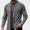 thumbnail image 1 of Babcutegg Mens Open Front Cardigan Sweater Shawl Collar Long Sleeve Lightweight Warm Knitted Sweaters Size L, 1 of 8