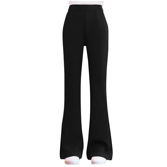 Babcutegg Pants for Kid Girls High Waist Full Length Wide Leg Kids Outfit Black Size 5