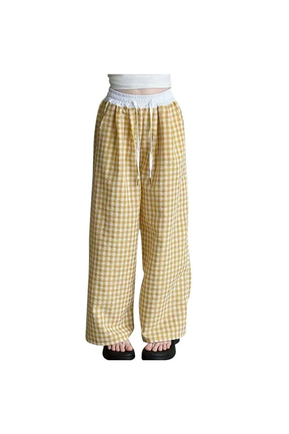 Pants for Toddler Girls Regular Fit Graphic Pattern High Waist Girls Outwear Yellow