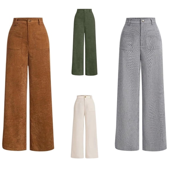 Babcutegg Pants for Women Soild Color Casual Fashion Wide Leg Straight Leg Sport Stretch Womens Fall and Winter Clothes Brown Size L