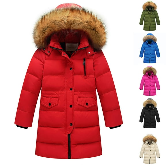 Babcutegg Parka Jackets for Kid Girls Windproof Long Sleeve Fleece Lined Heavyweight Hooded Girls Fall and Winter Coats for Girls Beige Size 10-11