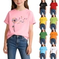 thumbnail image 1 of Babcutegg Print Short Sleeve Round Neck T-Shirt for Kids – Lightweight Summer Casual Top, Breathable Cotton Blend Outerwear Army Green Size 8-10, 1 of 6