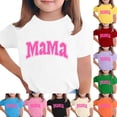 thumbnail image 1 of Babcutegg Printed Short Sleeve Round Neck Casual T-Shirt for Kids – Versatile Everyday Top with Festive Design, Ideal for Mother’s Day and Daily Wear Pink Size 10-11, 1 of 6