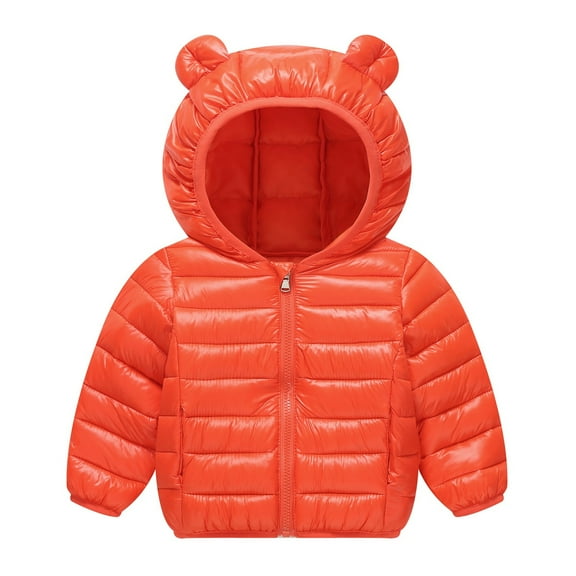 Babcutegg Puffer Jackets for Kid Girls Hoodies Snowsuit Windproof Keep Warm Side Pockets Fall and Winter Clothes for Girls Red Size 5