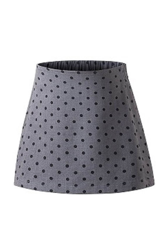 School Skirt for Toddler Girls Graphic Pattern High Waist A Line Girls School Clothes Gray