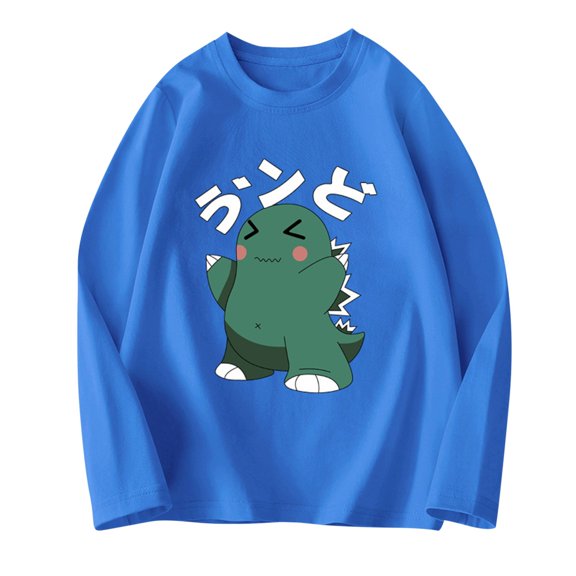 Babcutegg Shirt for Toddler Boys Long Sleeve Crew Neck Crew Neck Boys Clothes Blue 9 T