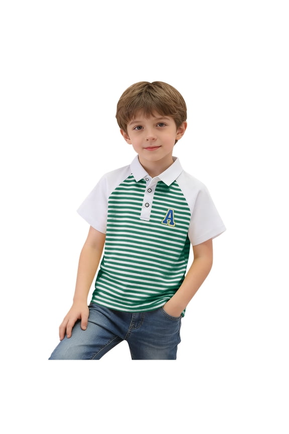 Shirts for Kid Boys Lapel Lightweight Campus Style Casual Fashion Boys Summer Uniform Army Green Size 11-12 T