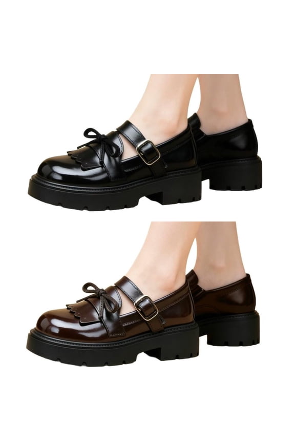 Shoes for Kid Girls Leather Boots Casual Fashion Flat Bottom Campus Style Soft Flat Girls School Uniform Shoes Black Size 3.5-4