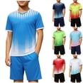 thumbnail image 1 of Babcutegg Short Sleeve Athletic Sportswear Set – Moisture-Wicking, Breathable Matching Top and Elastic-Waist Shorts for Active Wear and Casual Use Light Blue Size 13-14, 1 of 8