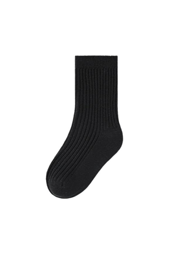 Socks for Kid Girls Breathable Casual Fashion Mid Length Girls Socks Black Size XL