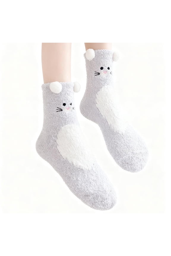 Socks for Women Comfortable Length Tight Fitting Breathable Womens Footwear Gray Size Free Size