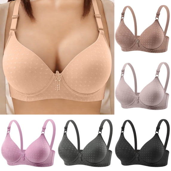 Babcutegg Solid Color Women' s Wireless Bra Comfortable Everyday Seamless Underwire-Free Bra with Soft Cup, Breathable Fabric, Minimalist Design Size 2XL
