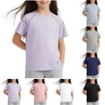 thumbnail image 1 of Babcutegg Summer Breathable Short Sleeve T-Shirt for Kids – Lightweight Round Neck Athletic Top for Boys and Girls, Quick-Dry Sporty Casual Wear Navy Size 7-8, 1 of 7