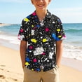 thumbnail image 1 of Babcutegg Summer Breathable Short Sleeve Turn-Down Collar Shirt With Tropical Print For Kids, Lightweight Comfortable Casual Top Multicolor Size 12, 1 of 8