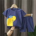 thumbnail image 1 of Babcutegg Summer Baby Short Shirt and Shorts Boys T-Shirt and Pants Sets New Fashionable Dinosaur Printed Athletic Outfit Set Dark Blue Size 3 Years, 1 of 3
