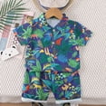 thumbnail image 1 of Babcutegg Summer Baby Short Shirt and Shorts Boys T-Shirt and Pants Sets Printed Lapel Collar Button Athletic Outfit Set Green Size 1 Years, 1 of 3