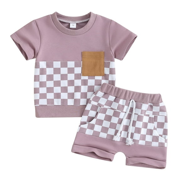Babcutegg Summer Baby Short Shirt and Shorts Boys T-Shirt and Pants Sets Simplicity Cotton Athletic Outfit Set Purple Size 3 Years